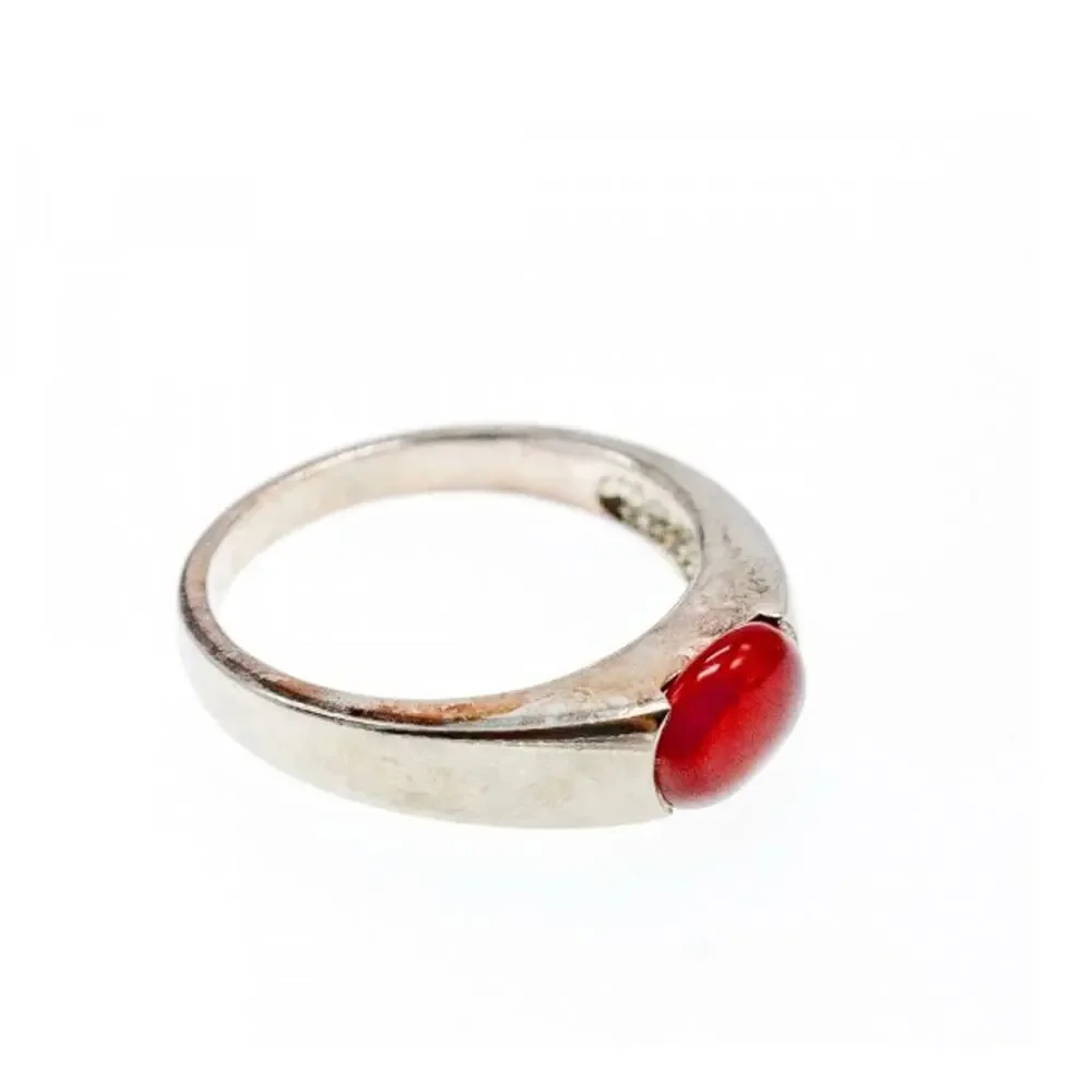 Vintage 925 Sterling Silver Agate Ring Size 7.25
